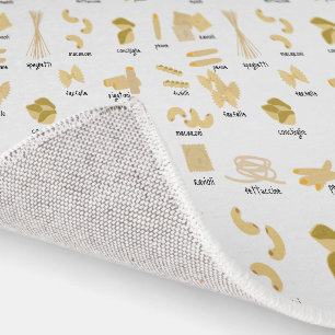 Italian Pasta Shapes & Names Pattern Rug