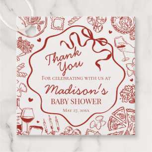Italian Pasta Special Delivery Baby Shower Favor Tags