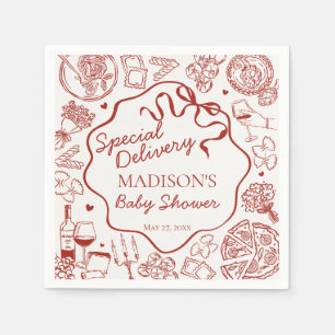 Italian Pasta Special Delivery Baby Shower Napkins
