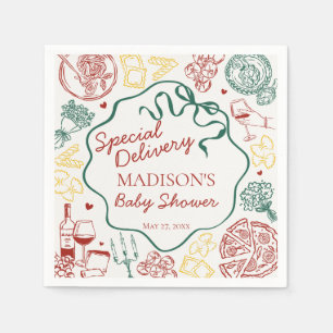 Italian Pasta Special Delivery Baby Shower Napkins