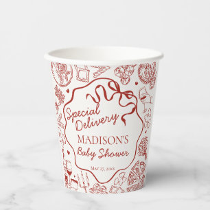 Italian Pasta Special Delivery Baby Shower Paper Cups