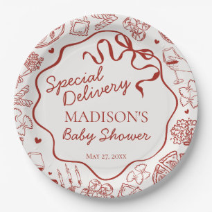 Italian Pasta Special Delivery Baby Shower Paper Plates
