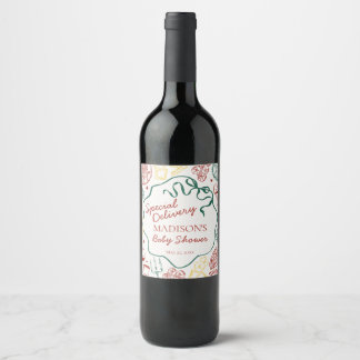 Italian Pasta Special Delivery Baby Shower Wine Label