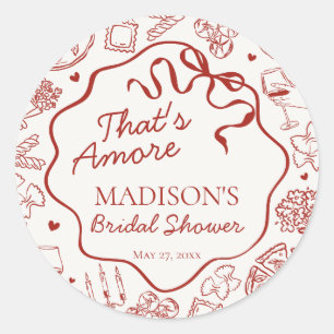 Italian Pasta Thats Amore Bridal Shower Seal