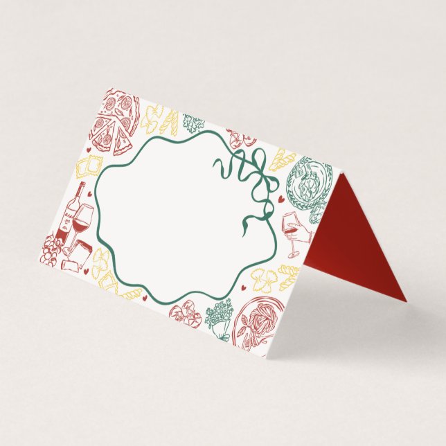 Italian Pasta Thats Amore Place Card Table Decor (Front)