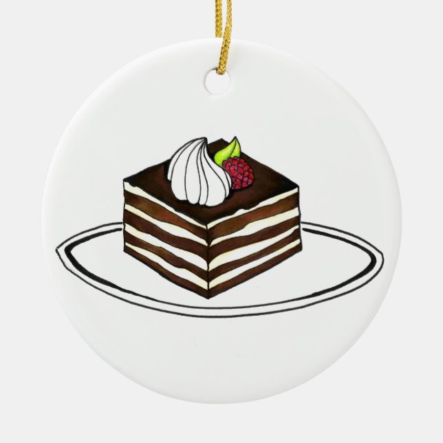 Italian Pastry Tiramisu Bakery Espresso Dessert Ceramic Ornament (Front)