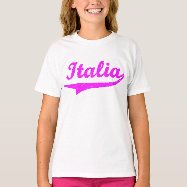 Italian Pink Girls (Black Ringer) T-Shirt (Front)