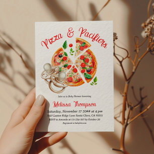 Italian Pizza and Pacifies Baby Shower Party Invitation