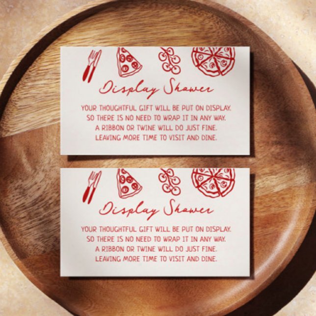 Italian Pizza Baby Shower Display Shower Enclosure Card (Creator Uploaded)