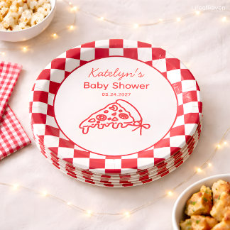 Italian Pizza Baby Shower Paper Plate