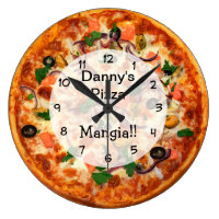 Italian Pizza Business Wall Clocks