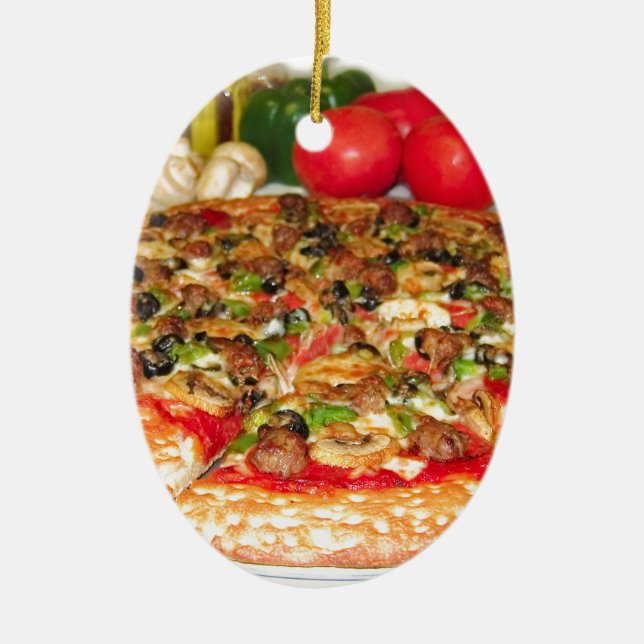 Italian Pizza Ceramic Ornament (Front)