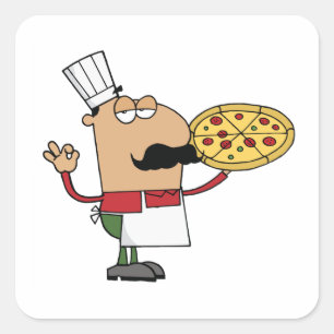 Italian Pizza Chef Square Sticker