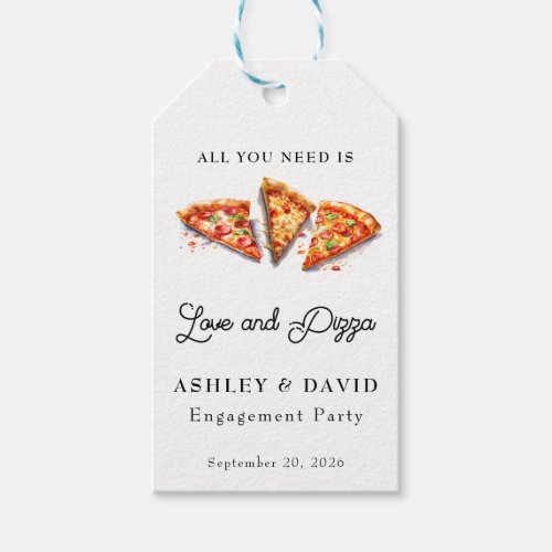Italian Pizza  Engagement Party Favor Gift Tags
