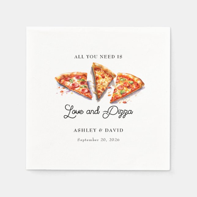 Italian Pizza | Engagement Party  Napkins (Front)