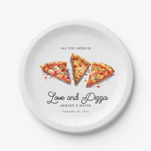 Italian Pizza | Engagement Party  Paper Plates (Front)