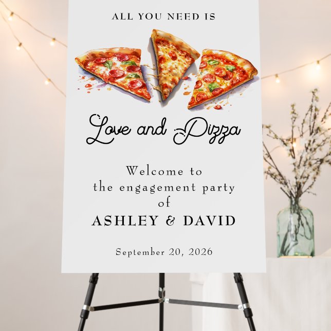 Italian Pizza | Engagement Party Welcome Sign (In Situ (Stand))