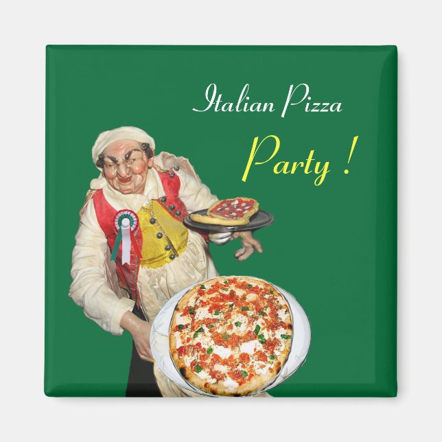 ITALIAN PIZZA,green Magnet (Front)