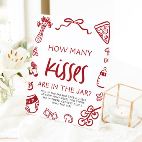 Italian Pizza Guess How Many Kisses Baby Shower 