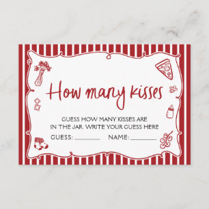 Italian Pizza Guess How Many Kisses Game Ticket Enclosure Card