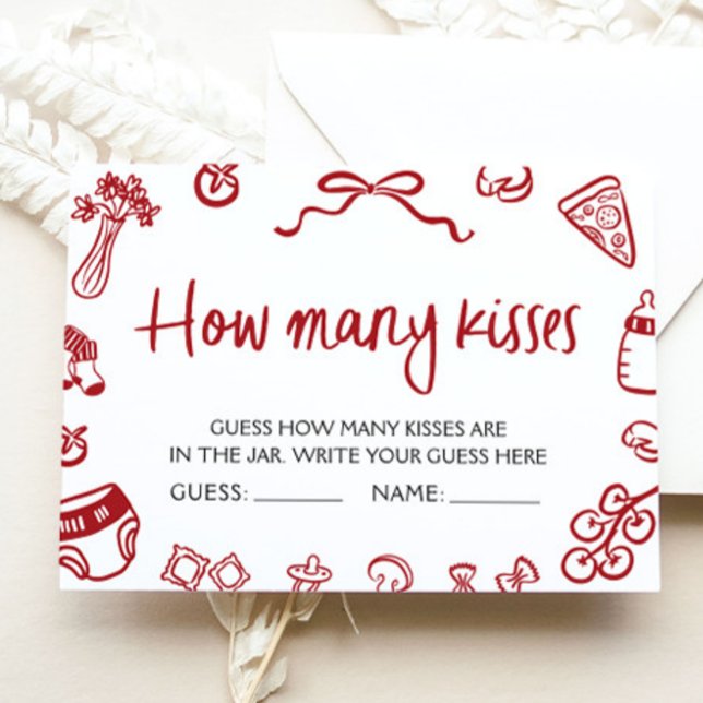 Italian Pizza Guess How Many Kisses Game Ticket Enclosure Card (Italian Pizza Guess How Many Kisses Game )