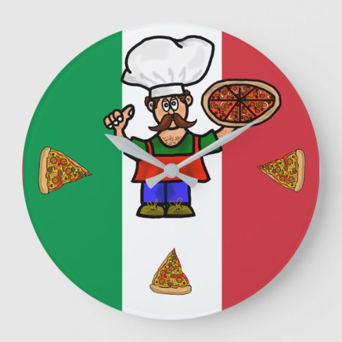 Italian Pizza Man Wall Clock