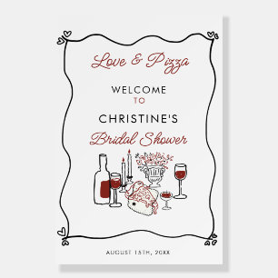 Italian Pizza Modern Bridal Shower Welcome Sign