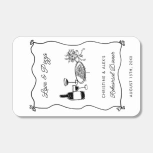 Italian Pizza Modern Rehearsal Dinner Matchboxes