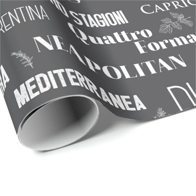 Italian Pizza Names Pizza Parlor Chef Wrapping Paper (Roll Corner)