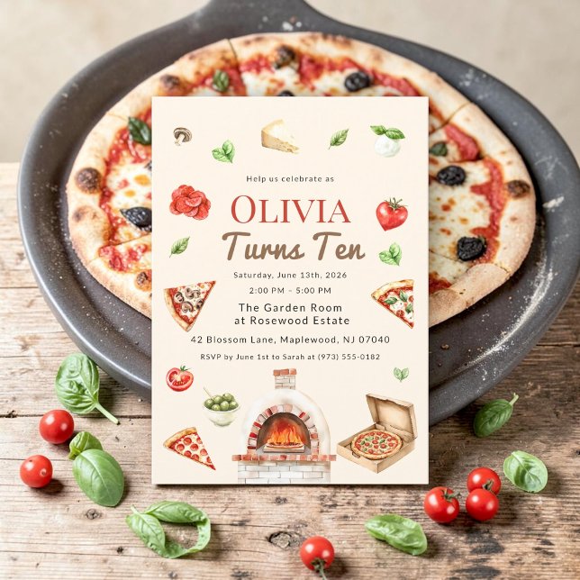 Italian Pizza Oven Tenth Birthday Invite (Creator Uploaded)