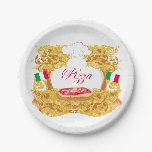 Italian pizza Paper Plate (Front)