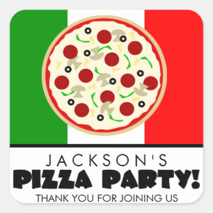 Italian Pizza Party Favor Stickers