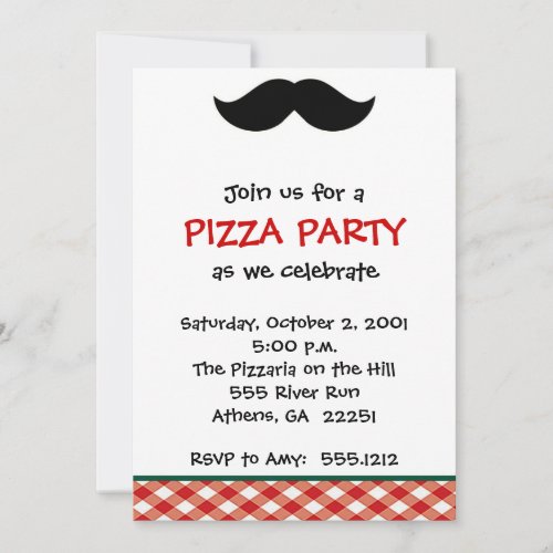 Italian Pizza Party Invitation