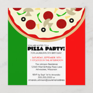Italian Pizza Party Invitation