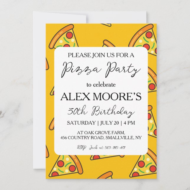 italian pizza party invitations (Front)