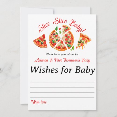 Italian Pizza Party Slice Slice Baby Shower Game Invitation