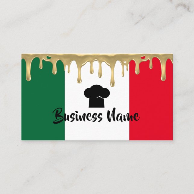 Italian Pizza Pasta Restaurant Chef Business Card (Front)