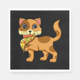 Italian Pizza Pie Cat Lover Cat Whisperer Animal Napkins