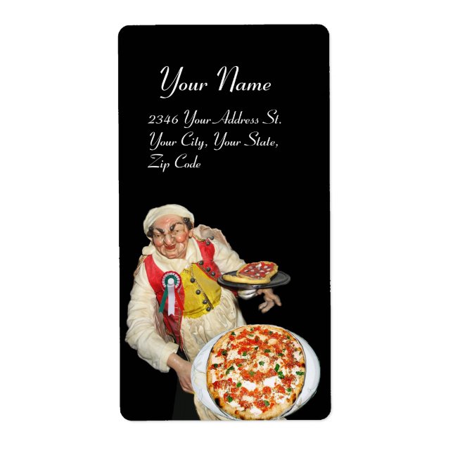 ITALIAN  PIZZA red green white black Label (Front)