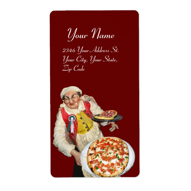 ITALIAN  PIZZA red green white Label (Front)