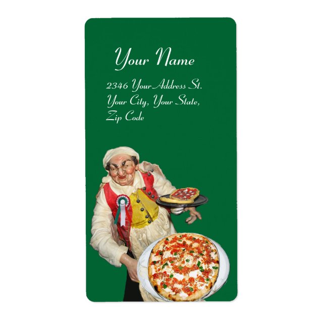ITALIAN  PIZZA red green white Label (Front)