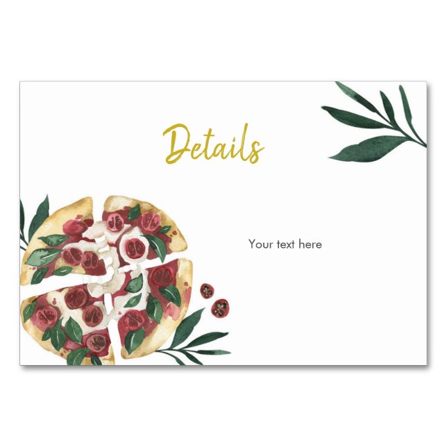 Italian Pizza Rehearsal Dinner Insert Card (Front)