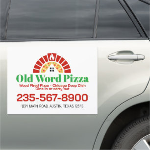 Italian Pizza Restaurant Car Magnet
