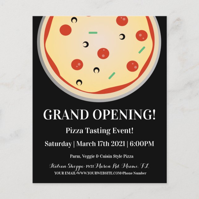 Italian Pizza Restaurant Event Grand Opening Flyer (Front)