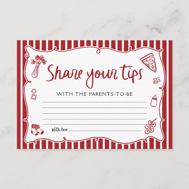 Italian Pizza Share Your Tips for The Parents Card (Front)