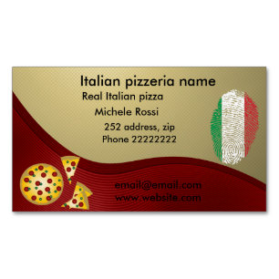 Italian pizzeria business card magnet