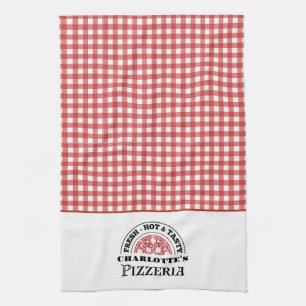 Italian Pizzeria Checkered Plaid  Kitchen Towel