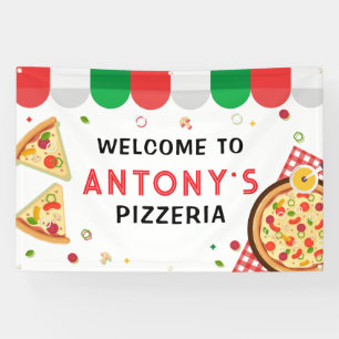 Italian Pizzeria Party Birthday backdrop Banner