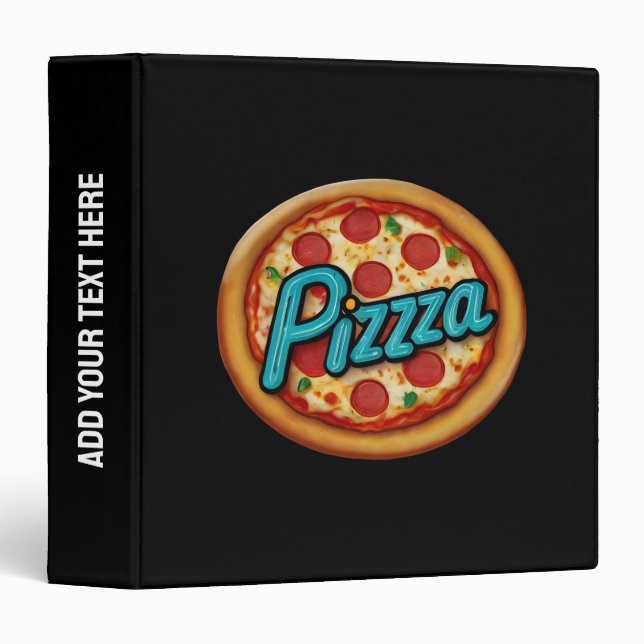 Italian Pizzeria Pizza Add Your Text Custom        3 Ring Binder (Front/Spine)