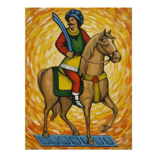 Italian Playing Cards - Cavalier of Swords, Scopa Poster